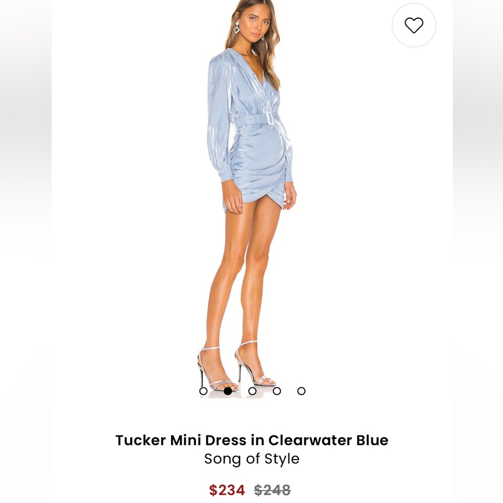 Song of Style Shimmering Light Blue Wrap Dress